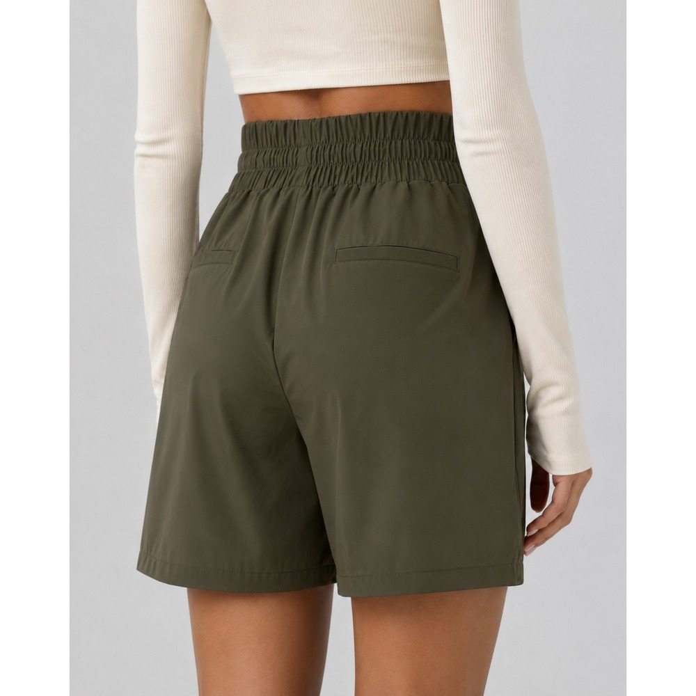 Halara Women's Olive Green High Waisted Adjustable Drawcord Hiking Shorts Size M - Picture 4 of 10